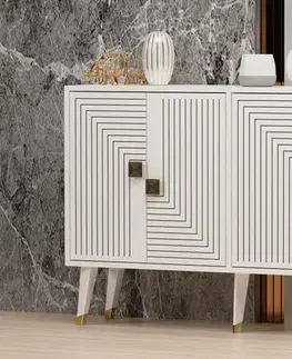 Komody Konzolový stolík Ahart - White, Gold