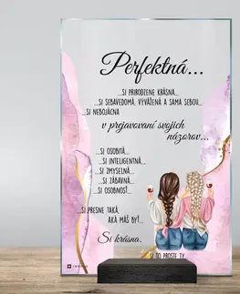 Tabuľky s venovaním (darčeky) Darček k MDŽ s vlastným textom a pozadím