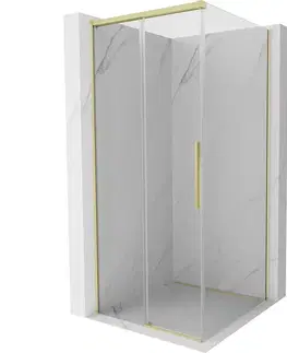 Sprchovacie kúty MEXEN/S - Rox sprchovací kút posuvný 95 x 95, transparent, zlato kefovaná 8C2-095-095-55-00