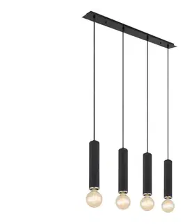 Svietidlá Globo 15499-4H - Luster na lanku MARION 4xE27/60W/230V čierne drevo 15499-4H