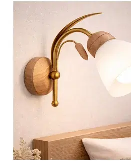 Svietidlá  Nástenné svietidlo TULIPAN 1xE27/60W/230V dub KM-1.24 OAK