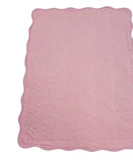 Prehozy Prehoz bavlnený Deluxe jednofarebný Svetlo ružový TiaHome - 140x220cm + 1ks 50x70cm