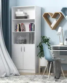 Šatníkové skrine VILMA 1D 1-dverová skriňa s vešiakovou tyčou, biela
