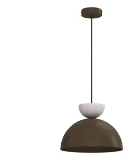 Svietidlá  Závesné svietidlo na lanku NEVIS 1xE27/15W/230V, priemer 29 cm, hnedé 9712A