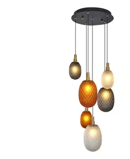 Svietidlá  Luster na lanku CACTUS 6xG9/5W/230V medená/šedá/biela 414LRC1985
