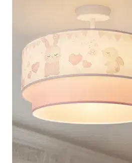 Svietidlá BRILAGI-LED Detský prisadený luster BOBO 1xE27/60W/230V pr.40 cm krémová/ružová/kráľovská 8590828051312