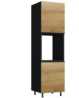 Kuchynské skrinky stojace Kuchynská Skrinka Industry D60 KU čierna/artisan