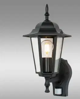 Nástenné svietidlá so senzorom pohybu Nástenná lampa ARRAIA 6558 čierna SENSOR KG1