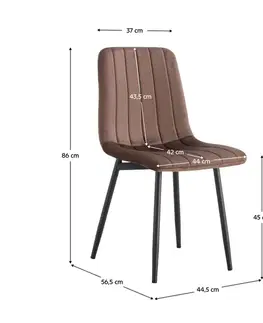 Jedálenské stoličky KONDELA Ramita Typ 1 jedálenská stolička hnedá (Velvet) / čierna