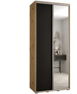 Šatníkové skrine Skriňa 45 Canaris 3 100 artisan/čierna/silver
