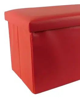 Bytové doplnky (ostatné) MAKRO - Taburetka s úložným priestorom 30x49x31cm, koženka