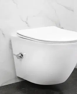 Záchody REA - Závesná WC misa Carlo Lux Rimless s funkciou bidetu REA-C9701
