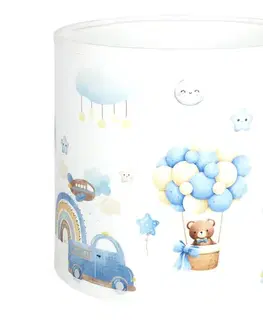 Lampy BRILAGI - Univerzálne tienidlo BOBO E27 pr. 15 cm biela/modrá/medvedíky 757496