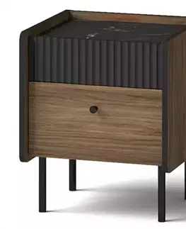 Všetky produkty Nočný stolík Prestigo P12 Vojnový orech/San Seb/Čierny mat