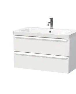 Kúpeľňový nábytok Kúpeľňová skrinka s umývadlom Naturel Pavia 85x53x49 cm biela mat biela úchytka PAVIA385ZBI PAVIA385ZBI