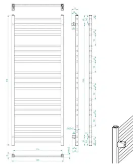 Radiátory do kúpeľne SAPHO - METRO vykurovacie teleso 600x1510 čierny mat IR420TB