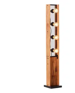 Lampy Brilliant - Stojacia lampa CALANDRA 4xE27/42W/230V borovica 93122/76