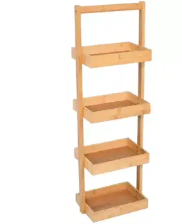 Kúpeľňové doplnky Kúpeľňová Polička Bambus 28x18x84cm Sca0209aa-A