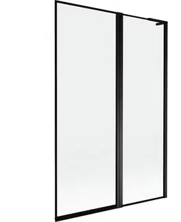 Sprchové dvere MEXEN/S - Mist L vaňová zástena 2-krídlová pravá 120 x 150, čierna okraj, čierna 8A9L-120-011-70-70-P