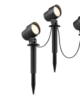 Záhradné lampy Brilliant - Sada 3x LED vonkajších svietidiel KAMARA LED/8,5W/230V IP44, čierna G40908/06