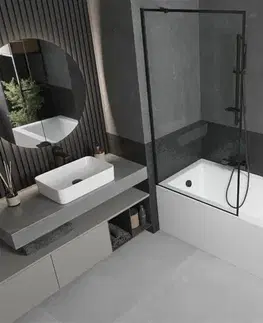 Sprchové dvere MEXEN/S - Next vaňová zástena FIX 90 x 150, čierna dekor, čierna 895-090-000-00-70-70