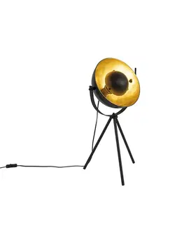 Stolné lampy Stolná lampa čierna so zlatom 63,3 cm trojnožka nastaviteľná - Magnax