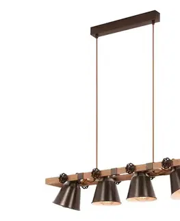 Svietidlá Briloner 4406-044 - Luster na lanku TALE 4xE27/40W/230V hnedá 4406-044
