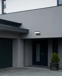 Záhradné lampy Rabalux 77117 vonkajšie nástenné LED svietidlo Batida, čierna