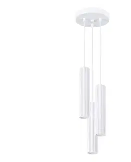 Svietidlá  SL.1538 - Luster na lanku KARBON 3xGU10/10W/230V biela SL.1538