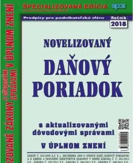 Zákony, zbierky zákonov Novelizovaný daňový poriadok 4/2018