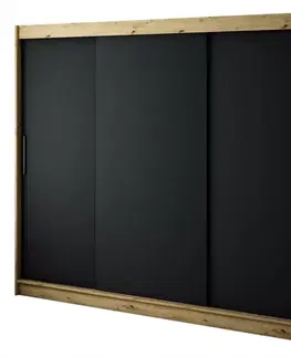 Šatníkové skrine Skriňa Halifax T 250 Dub Artisan/čierna