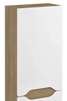 Kúpeľňový nábytok SAPHO - WAVE skrinka vysoká 40x140x20cm, ľavá/pravá, biela/dub cuneo WA250-3025