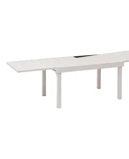 Stolčeky DEOKORK Hliníkový stôl VALENCIA 135/270x90 cm (ivory)