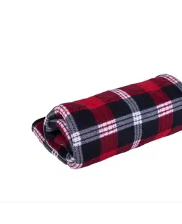Deky Deka Fleece červená karo 150x200cm TiaHome