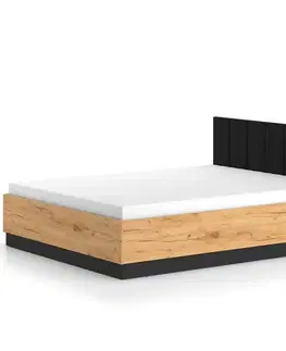 Dvojlôžkové postele Posteľ s výklopným mechanizmom Urso 1401 dub Craft zlatý/čierna