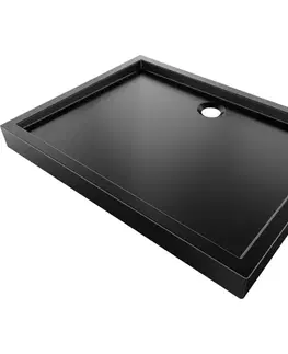 Vane MEXEN - Flow+ sprchová vanička obdĺžniková 80 x 100, čierna mat 46R708010H