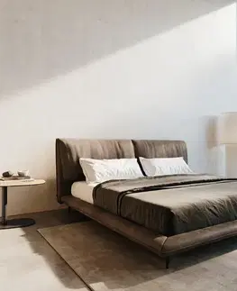 Čalúnené postele DELIFE Čalúnená posteľ Cusino 180x200 cm mikrovlákno taupe vintage