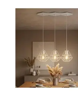 Svietidlá  Závesný luster na lanku DIAMOND 3xE27/60W/230V biely 848