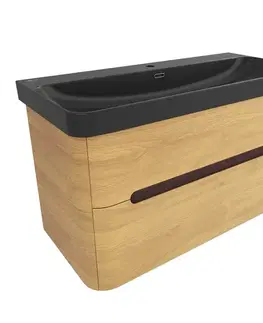 Kúpeľňový nábytok Kúpeľňová skrinka s umývadlom SAT Fusion 97,5x53x45 cm dub medový mat SATFUSION2100DMBKM SATFUSION2100DMBKM