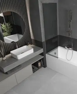 Sprchové dvere MEXEN/S - Next L vaňová zástena FIX 50 x 150, grafit, nikel kartáčovaná 895-050-000-03-40-97