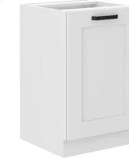 Kuchynské skrinky stojace Kuchynská skrinka LUNA biely mat/biely  50zl 1f bb
