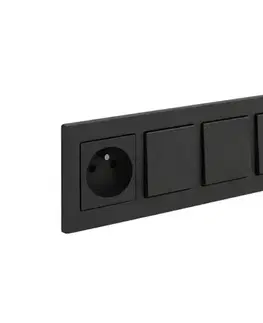 Predlžovacie káble Legrand-Trojitý jednopólový vypínač č. 1 a domová zásuvka 250V/16A NILOE STEP LR0047+LR0033+LR0038+LR0038+LR0038