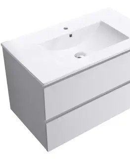 Kúpeľňový nábytok CERANO - Kúpeľňová skrinka Carole + keramické umývadlo Todo - biela matná - 101x50x46,5 CER-476312