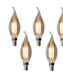 LED osvetlenie Sada 5 stmievateľných LED žiaroviek E14 BXS35 Smoke 4W 300 lm 2200K