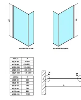 Sprchovacie kúty POLYSAN - MODULAR SHOWER stena na inštaláciu na múr, pre pripojenie príd. panelu, 800  MS2A-80