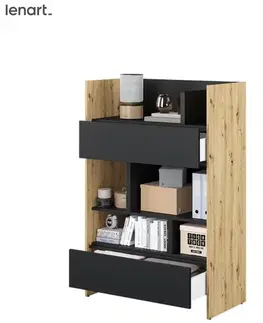 Nábytok Dig-net nábytok Regál Lenart BED CONCEPT BC-26 | dub artisan / čierna