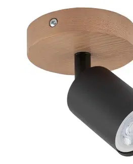 Svietidlá  Bodové svietidlo TOP WOOD 1xGU10/10W/230V čierna/drevo 3290