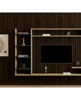 Konferenčné stolíky Televízna stena Noble Sapphire Oak and Anthracite