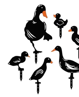 Bytové doplnky a dekorácie Súprava dekoratívnych kovových doplnkov do záhrady Ducks