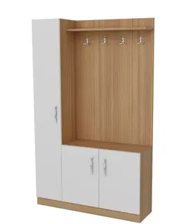 Nemý sluha Predsieňová zostava Naturel White and Teak